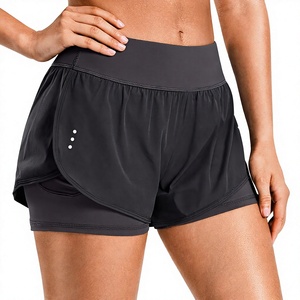 Shorts de course en satin taille haute pour femmes avec poche 3D, séchage rapide, écologiques, pour yoga et volley-ball, shorts de sport - Product Image 3
