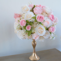 Guirlande d'allée de mariage, fleurs artificielles en soie longue durée, boule de fleurs artificielles en soie, décoration de mariage, centres de table de mariage