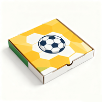 HuiLong SJB-PS-009 Vente en gros usine de boîtes à pizza ondulées, commande en gros, motifs football, dimensions personnalisées, pliables, usage commercial