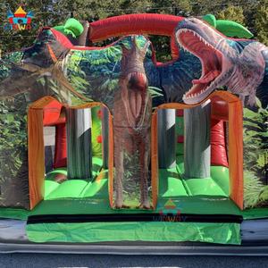 WINWAY 2026 Commercial Dinosaur Inflatable Obstacle Course Bouncy Castle with Large <b>Slide</b> 12x3.4x3.9m 20-Person Capacity for Fun - Product Image 3