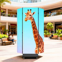 Afficheur LED numérique mobile à trois volets P1.8 P2 P2.5 P3, écran publicitaire électronique HD intérieur sur pied