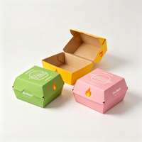 Boîte à hamburger en papier moulé sur mesure, noire, pour emballage de hamburgers