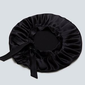 Bonnet de nuit en satin pur 6A coloré, ajustable, pour cheveux longs – Vente en gros - Product Image 4