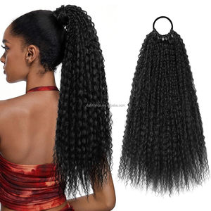 Venta al por mayor sintético rizado extensión de cola de caballo rizado onda Cola de Caballo Afro rizado pelo Cola de Caballo <span class=keywords><strong>coletas</strong></span> para el cabello de las mujeres - Product Image 1