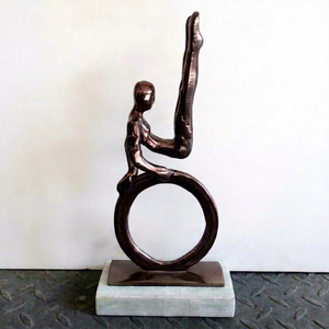 Contemporary Aluminium <b>Figurative</b> Sculpture Handmade Artistic Tabletop Decor for Living Room Jaffs Exports JE849 Eco-Friendly - Product Image 1