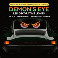 Lampe de décoration LED adhésive pour pare-brise arrière de voiture, effet yeux de démon, vente en gros OEM, pour berlines, SUV et camions
