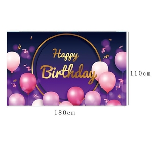 Durable gran poliéster feliz cumpleaños banner <span class=keywords><strong>rosa</strong></span> para niña - Product Image 6