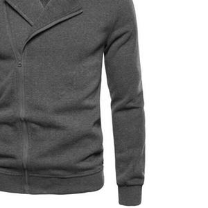 Sweat à capuche à manches longues avec fermeture éclair en coton personnalisé OEM pour hommes et femmes pull uni respirant - Product Image 4