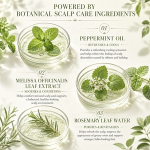 Champú HALORINNA Romero y Menta 300ml con Biotina para Limpieza Profunda del Exceso de Grasa, Refrescante para el Cuidado Diario del Cabello y Cuero Cabelludo - Product Image 4