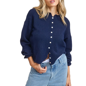 Cárdigan de Punto para Mujer, Manga Larga, Estilo Casual, Cierre de Botones, Color Sólido, Corte Regular, Transpirable, Alta Calidad, Ropa de Otoño - Product Image 1