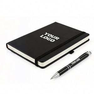 Wholesale Custom Business Logo Printed Notebook A6 Hardcover Gold Stamping Lined Notebook <b>Journal</b> for Promo Gift - Product Image 1