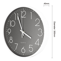 Jam dinding angka 3D besar 12 inci plastik jam dinding Logo kustom jam dinding dekorasi rumah jam dinding mode plastik jam dinding Modern