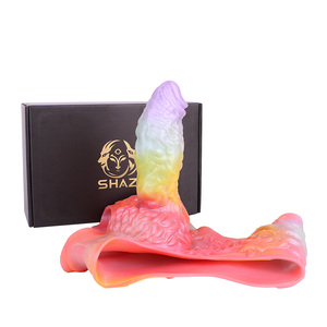 Funda de pene hueca usable con arcoíris ilusorio de llamas coloridas eficazmente para agrandar el pene, juguete sexual de silicona - Product Image 6