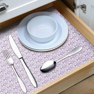 Revestimientos para cajones de cocina con agarre floral gris-Revestimiento antideslizante para armario y estante Fácil de instalar Ideal para refrigerador de baño - Product Image 3