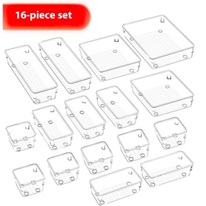 Sẵn sàng làm nhỏ ngăn kéo Máy tính để bàn được xây dựng trong nhựa lưu trữ Hộp văn phòng phẩm mỹ phẩm tạp phẩm tổ chức phân vùng trong suốt - Product Image 5