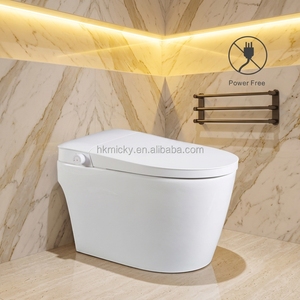 Inodoro Moderno de Cerámica de Una Pieza con Tanque Oculto, Drenaje en Forma de S, Sin Electricidad, Descarga por Pulso y Bidé - Product Image 1