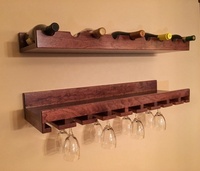 Porte-vin mural flottant en bois personnalisé, contemporain, avec étagères de rangement pour bars et fêtes - Cadeau d'affaires portable