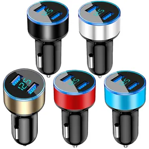 Adaptateur universel de chargeur de voiture 12V-24V rapide double USB affichage LED 5V 3.1A Auto ABS USB chargeur de téléphone de voiture pour iPhone Huawei
