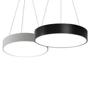 500mm 400MM 800MM Chaud-vente a mené la lumière de bureau suspendue circulaire lampe de bureau Noir et blanc plafond lampe de Bureau lampe de bande