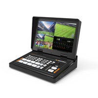 AVMATRIX PVS0403U Commutateur mélangeur vidéo HD multi-caméras pour diffusion en direct SDI avec moniteur LCD Full HD 10 pouces et 2 entrées HDMI 2x3G-SDI Noir