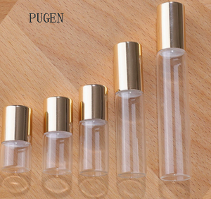 Auf Lager: 1ml/2ml/3ml/5ml/10ml/15ml Transparente Bernsteinfarbene Roll-on Glasflasche mit Schwarzem, Silbernem oder Goldenem Verschluss für Hautpflege-Serum und Gesichtscreme - Product Image 4