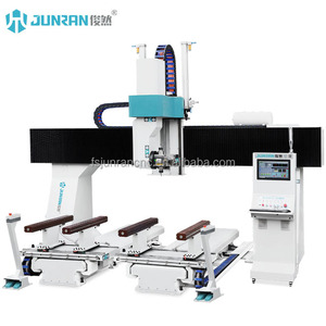 <span class=keywords><strong>Centre</strong></span> <span class=keywords><strong>d</strong></span>'usinage CNC 5 axes <span class=keywords><strong>JR</strong></span>-T2-32 à double tête et double broche pour meubles en bois massif, fonction RTCP, réglage automatique des outils - Product Image 2
