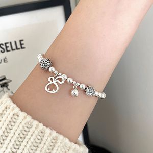 925 Sterling Silver Rabbit <b>Beaded</b> <b>Bracelet</b> For Women Minimalist Cartoon Animal Zodiac Charm Jewelry Everyday Wear - Product Image 1