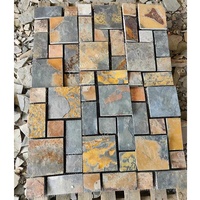 Ventes directes d'usine Bon prix Patio extérieur Pavage de jardin Carrelages de sol en pierre d'ardoise rouillée naturelle
