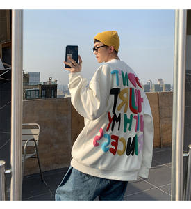 <span class=keywords><strong>Nice</strong></span> Youpin Designer Hip Hop Streetwear 100% cotone 420Gsm girocollo Pullover personalizzato felpe con cappuccio da uomo felpa in rilievo - Product Image 4