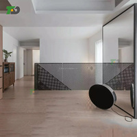 Cloison Murale Portable DF |   Paravents et séparateurs de pièce à 7 panneaux, écran d'intimité métallique X 6, papiers peints 3D, alliage d'aluminium 2 2