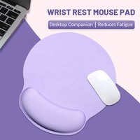 Tapis de souris de jeu en caoutchouc violet avec repose-poignet, accessoires informatiques, tapis de souris en mousse à mémoire de forme, base en caoutchouc ergonomique pour le bureau et la maison