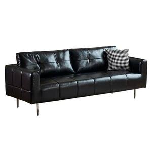 <b>Sofa</b> <b>Bed</b> Black Waxed Leather Retro Style Living Room <b>Small</b> Size Factory Direct Sales - Product Image 5