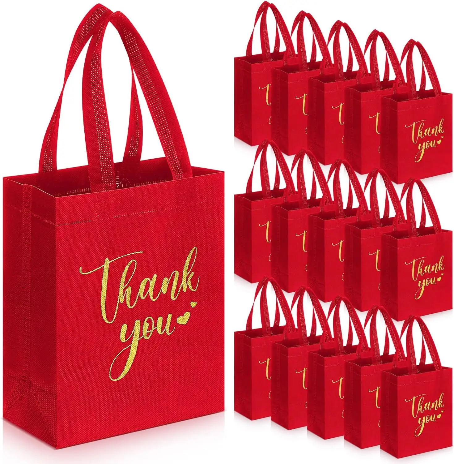 2024 Custom Holographic Wedding Party Favor Gift Bag Glossy Reusable Red Iridescent Non Woven Tote Bags With Handles For Women