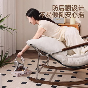 Rocking <b>Chair</b> <b>With</b> <b>Footstool</b> Green Fabric Living Room <b>Recliner</b> For Adults - Product Image 2