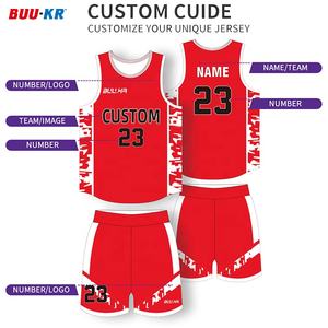 Buker 2024 nuevo estilo diseño bordado baloncesto conjunto Reversible entrenamiento equipo sublimación personalizado baloncesto uniforme para hombres - Product Image 4
