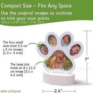 Cadre photo en bois en forme de patte, présentoir de table personnalisé pour animaux de compagnie, cadre en bois fait main, orientation horizontale - Product Image 5