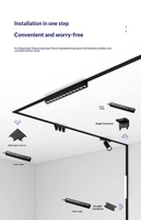 Système de rail magnétique LED en profilé aluminium AC165-265V avec design moderne pour une utilisation en intérieur dans les bureaux/hôtels/supermarchés/boutiques