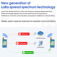 Módulo Lora RYLR896 SX1276 UART 868MHz 915MHz con Antena, Compatibilidad con Comandos por Voz, FCC y NCC