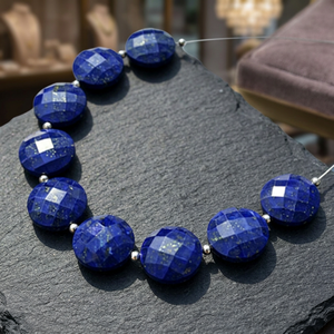 Lapis Lazuli perles de briolette rondes à facettes pierre précieuse pour la fabrication de bijoux - Product Image 3