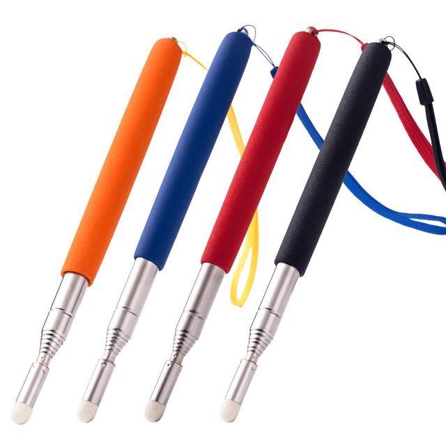 Hand Extendable Teacher Pointer Classroom Presentation Pointers Teachers Telescopic Pointer Stick with Hand Lanyard