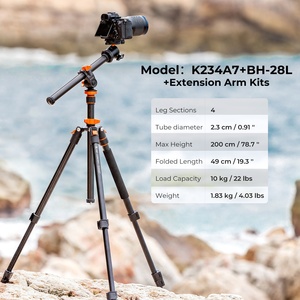 K234a7 + BH + 28L kf09.087v5 K & F khái niệm 4 phần Chuyên Nghiệp Đầu Hợp kim nhôm video Chân máy ảnh chân máy - Product Image 2