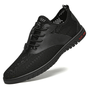 Chaussures d'été respirantes en maille pour hommes, chaussures de sport et de loisirs en maille, chaussures d'extérieur élastiques à bande perforée - Product Image 6