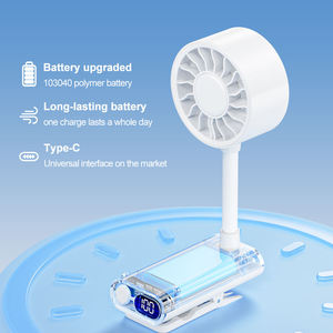 พัดลมพกพาแบบหนีบพร้อมจอแสดงผลดิจิตอล มอเตอร์ DC 5W ใช้พลังงานจากแบตเตอรี่ คอปรับได้ สามระดับความเร็ว สำหรับใช้ในครัวเรือน - Product Image 4