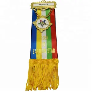 Wholesale Masonic Order Of Eastern Star Badge with Ribbon, OES Ribbon Badge In Store