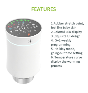 BECA Modern Smart ZigBee3.0 RTV Válvula de termostato para uso en hoteles Controlador de temperatura de calefacción de piso Tuya Zigbee TRV - Product Image 2