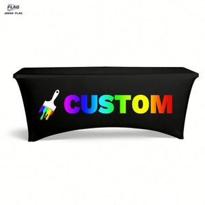 6FT Rectangular Fitted Wrinkle-Free Solid Black Stretch Spandex Tablecloth Washable for Events Parties Weddings - Product Image 4