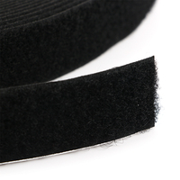 Rouleau de bande auto-agrippante noire en polyester/nylon de qualité médicale, réutilisable, robuste, écologique, à coudre, taille personnalisable