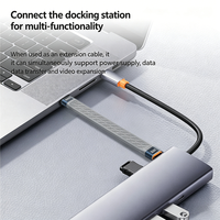 Câble de données USB 4 Type-C multifonctionnel pour charge rapide double tête plate PD240W et transmission de 40 Go, gaine TPE pour disque dur