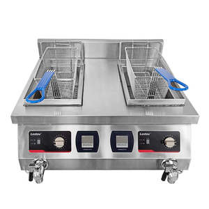 Friteuse à induction commerciale de comptoir Lestov pour food truck, double cuve 2*8L, modèle LT-TZL-S135, pour friture profonde de dinde - Product Image 3