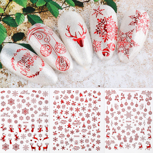Pegatinas de <span class=keywords><strong>Uñas</strong></span> <span class=keywords><strong>Navideñas</strong></span> Francesas de Lujo en 3D de PU Premium, Diseño de Copos de Nieve, Árboles y Ciervos Autoadhesivas al por Mayor |   Calcomanías Personalizadas - Product Image 2